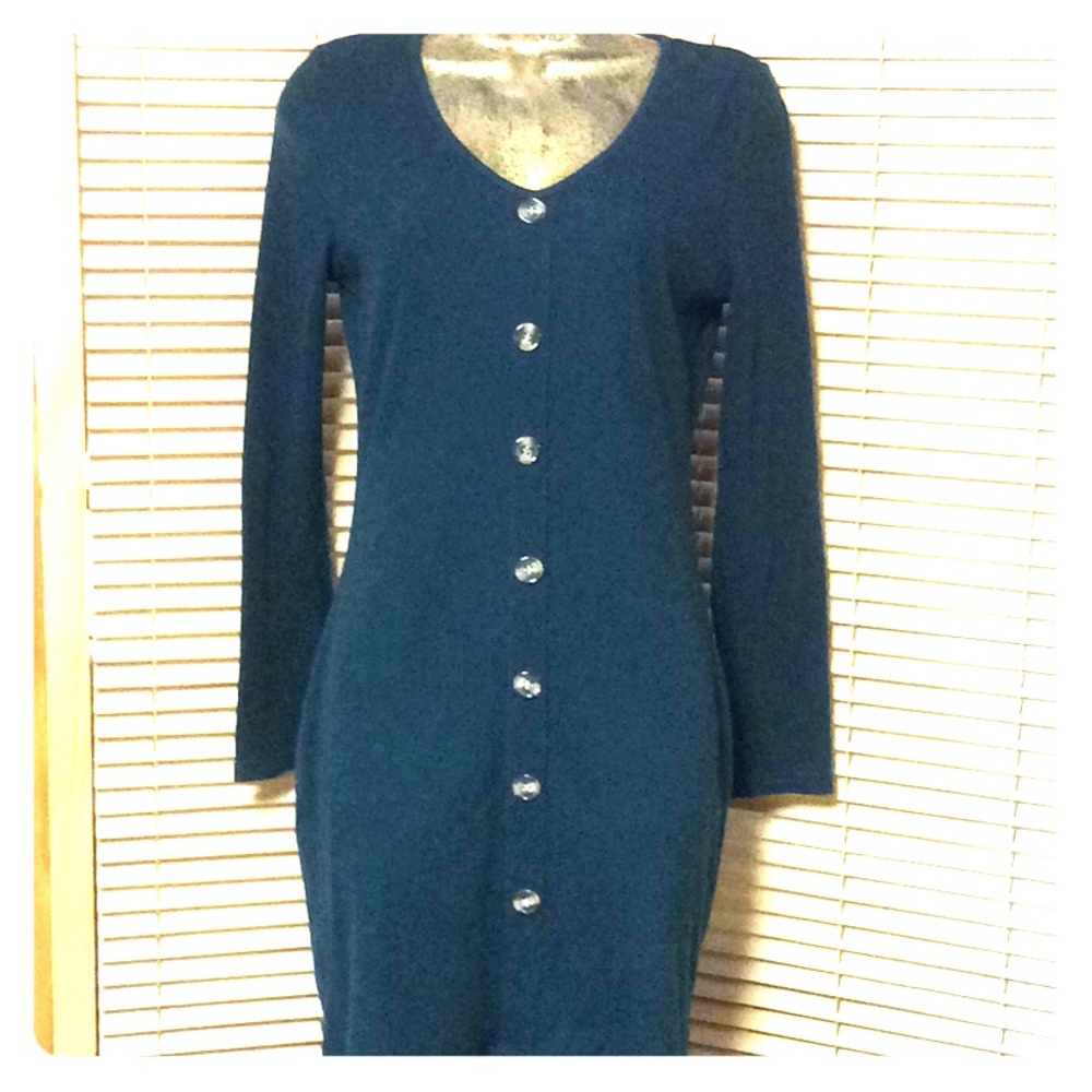 🐞 Long Sleeve Dark Green Bodycon Knit Dress